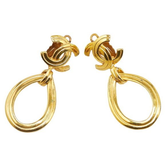 CHANEL Green Coco Mark Earrings - Picture 1 of 5